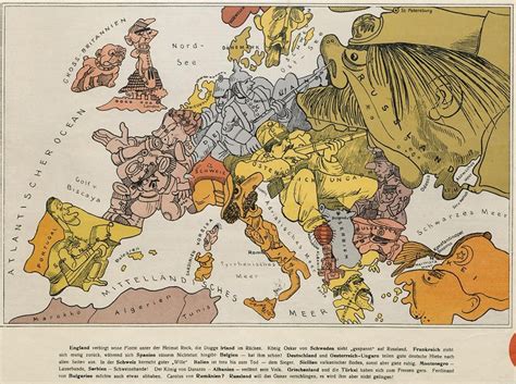 Anthropomorphic Maps of Europe at War (1870/1914) — The Public Domain Review