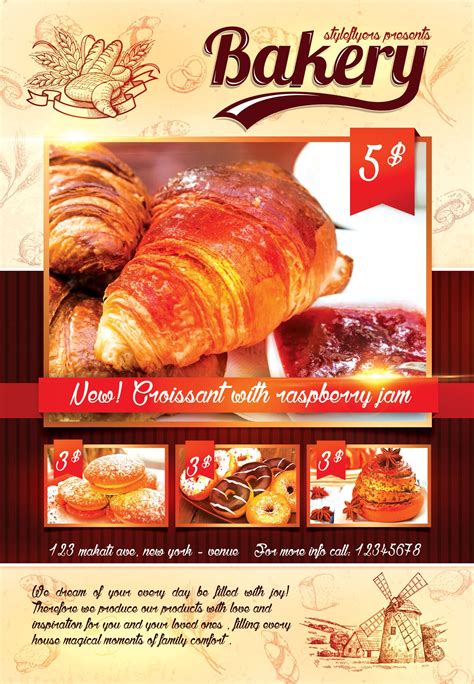Boost your bakery shop with our free bakery psd flyer template! Get great quality and bright ...