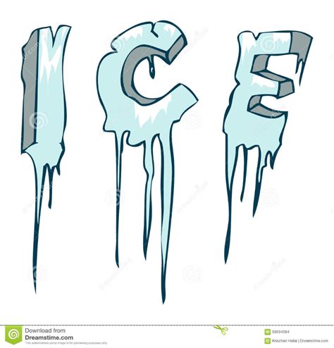 Illustration about Frozen Ice word, Vector Illustration on White ...