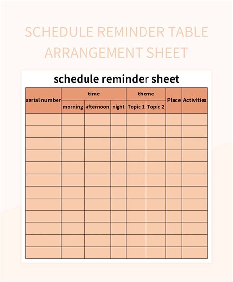 Free Reminder Sheet Templates For Google Sheets And Microsoft Excel - Slidesdocs