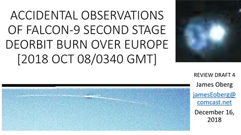 Accidental Observations of Falcon-9 Second Stage Deorbit Burn Over ...