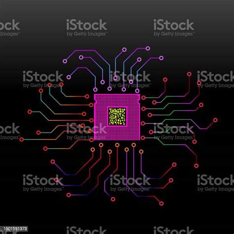 Cpu Microprocessor Microchip Circuit Board Technology Symbol Stock Illustration - Download Image ...