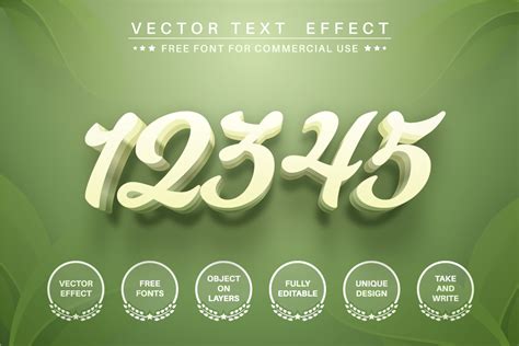 Green Leaf - Editable Text Effect, Font Style Illustration