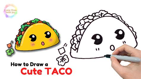 How to Draw a Cute Taco Step by Step - Super Cute Taco! - YouTube