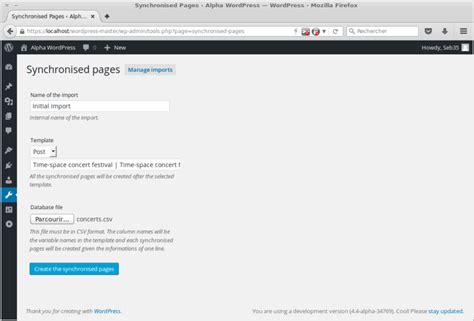 WordPress plugin Synchronised Pages — Wiki Seb35