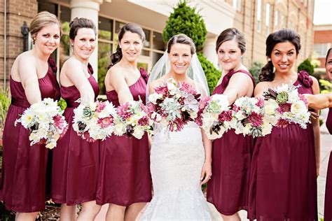 One-Shoulder Maroon Wedding Dresses