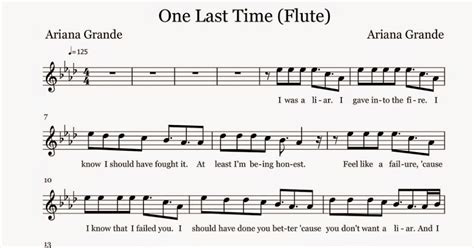 Flute Sheet Music: One Last Time - Sheet Music