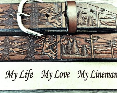 LINEMAN Gift, Lineman Belt, IBEW Gift, Handcrafted Leather Belt, Made ...