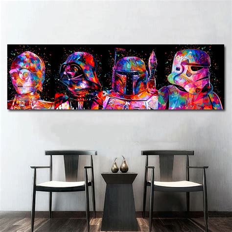 Star Wars Colorful Movie Wall Art Paint Wall Decor Canvas Prints Canvas ...