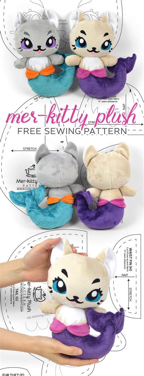Mer-kitty Plush Sewing Pattern by SewDesuNe on DeviantArt