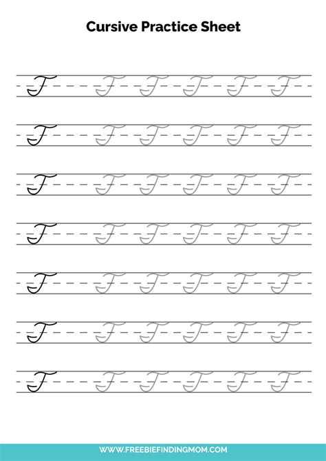 Free Printable Cursive Alphabet Practice Sheets: Capital T