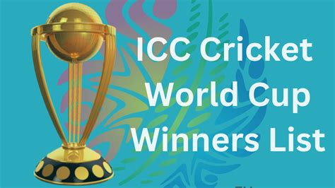 ODI Cricket World Cup Winners List - sportupbeat.com