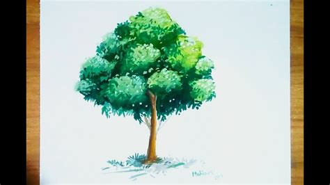 Poster color painting beautiful tree...step by step... - YouTube | Poster color painting, Tree ...