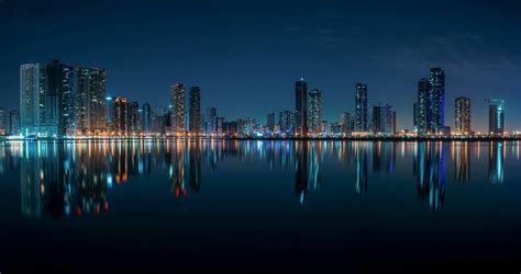 Download Sharjah United Arab Emirates Skyscraper Night Building ...