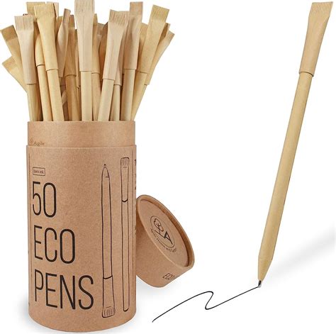 Eco Friendly Pens with Low-Waste Packaging (Pack of 50) - Vegan ...