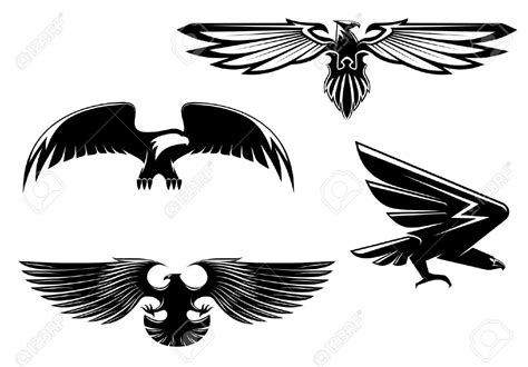 Unique Black Four Flying Falcon Tattoo Design | Bird outline, Mascot ...