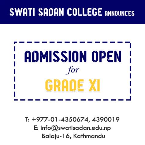 SS College admission Open For grade XI | Swati Sadan College