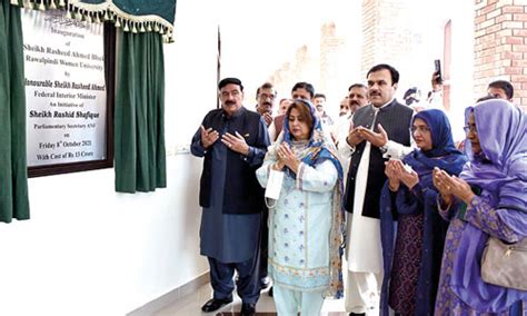 Sh Rashid inaugurates newly constructed PG block in Rawalpindi Women ...