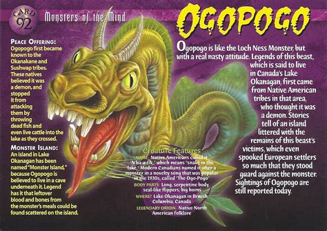 Ogopogo | Mythical monsters, Mythological creatures, Monster book of ...