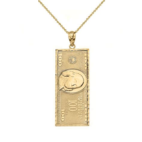 Yellow Gold Racing Flags Pendant Necklace