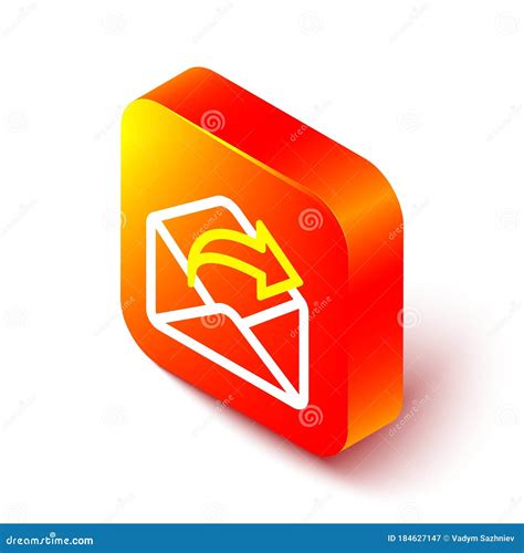 Isometric Line Outgoing Mail Icon Isolated on White Background. Envelope Symbol. Outgoing ...