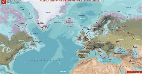 Global Extent of Viking Exploration (Illustration) - World History ...