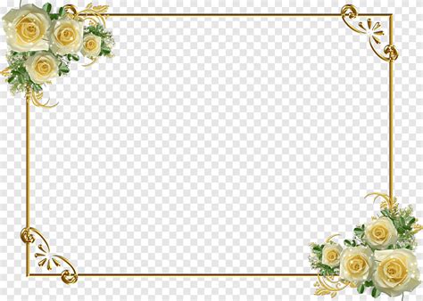 Gold Flower Border Design Png | Best Flower Site