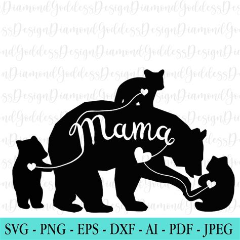 Mama Bear 7 Cubs SVG