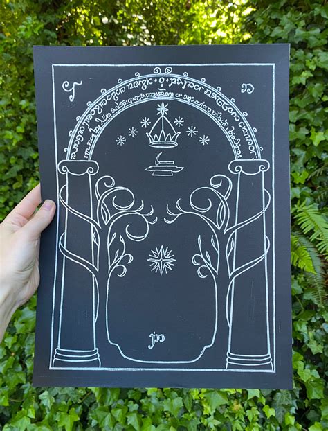 DOORS of DURIN PRINT, Lord of the Rings print, Mines of Moria, Lord of the Rings, lotr, lord of ...