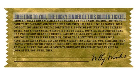 Customizable Golden Ticket to Print: Charlie and the Chocolate Factory ...