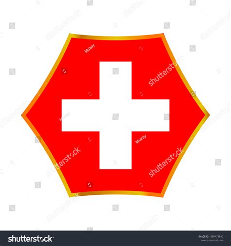 Swiss Flag Logo Gold Frame Stock Vector (Royalty Free) 1989479840 ...