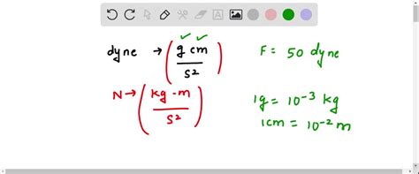 SOLVED:Convert a force of 50 dyne into Newton by thr method of ...