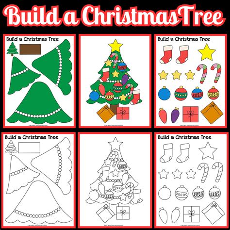 Printable Build a Christmas Tree Craft|Christmas Worksheets Cut & Paste Activity | Made By Teachers