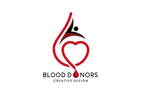 Blood donation logo design, blood donation vector illustration with blood drop line concept ...