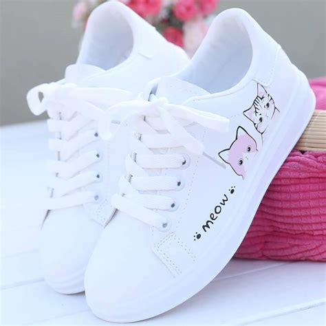 Meow Cat Sneakers in 2021 | Casual sneakers women, Casual shoes women ...