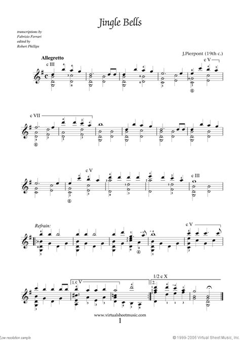 Easy Christmas Guitar Sheet Music Songs, Printable (PDF)