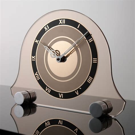 1930s French ART DECO Glass Mirror MANTEL CLOCK, Machine Age | Relogios