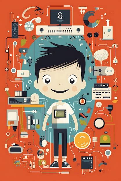 Premium AI Image | A Poster Illustrating a Kid Joyfully Exploring ...