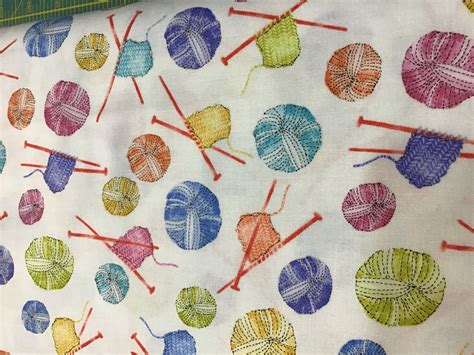 Sewing and knitting theme fabric