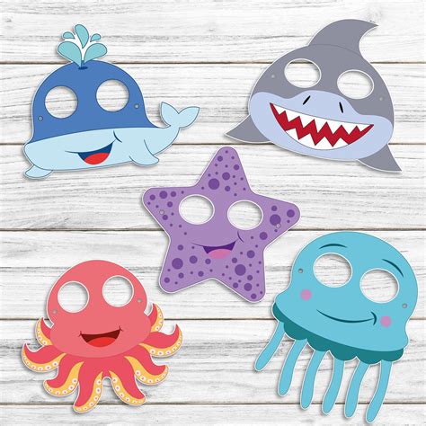 SEA Animal Masks ocean animal printable paper mask kid party - Etsy ...