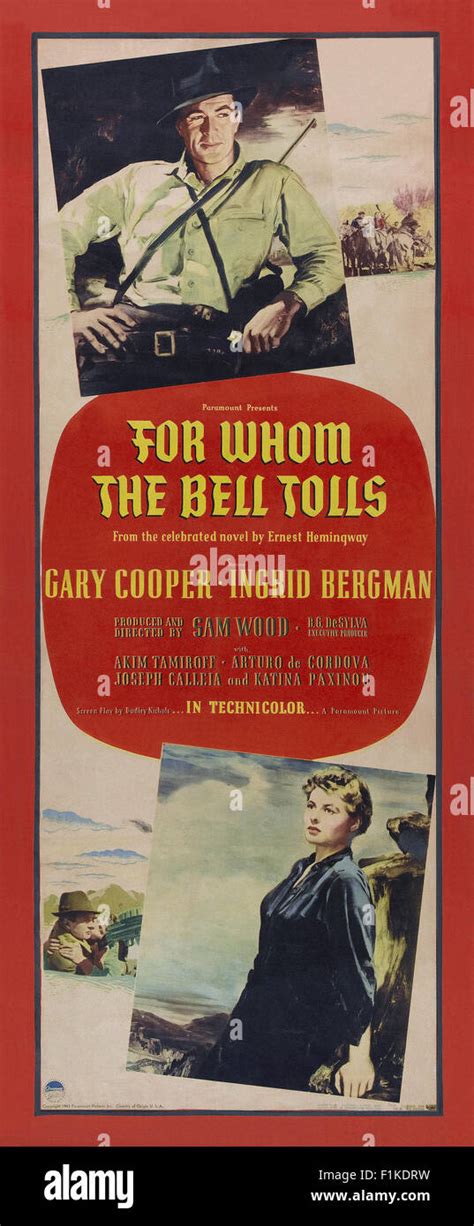 For Whom the Bell Tolls 002 - Movie Poster Stock Photo - Alamy