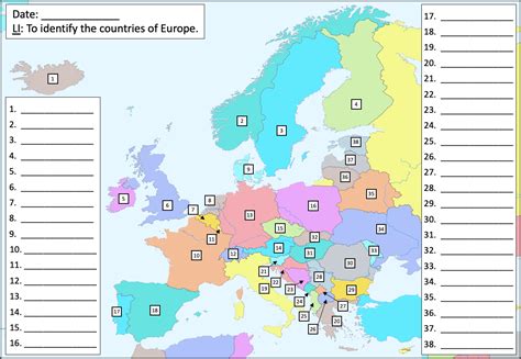 Countries and Capitals of Europe - Differentiated Map Activities - All Ages | Teaching Resources