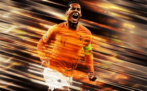 Download wallpapers Virgil van Dijk, Netherlands national football team, defender, portrait, art ...