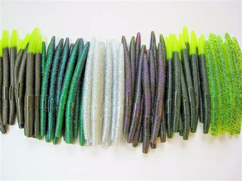 60 pk 5" Senko style Soft Plastic Bass Worms - 6 Colors/10 Each BRIGHT MULTIPACK | eBay