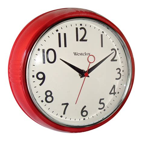 Westclox 1950 Retro 9.5 inch Red Wall Clock