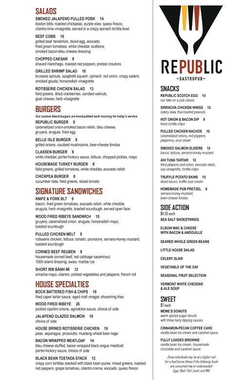 RePUBlic Gastropub Menu, Menu for RePUBlic Gastropub, Belle Isle, Oklahoma City - Urbanspoon/Zomato