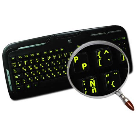 Spanish glowing keyboard stickers