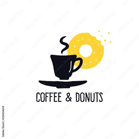 Coffee and donuts. Vector illustration of coffee cup and donut. Stock ...