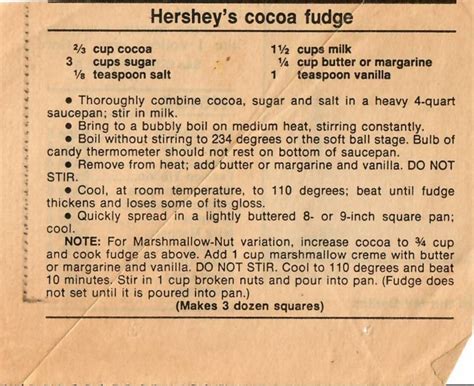 Hershey’s Cocoa Fudge - vintage.recipes | Recipe | Hersheys cocoa fudge, Fudge recipes chocolate ...