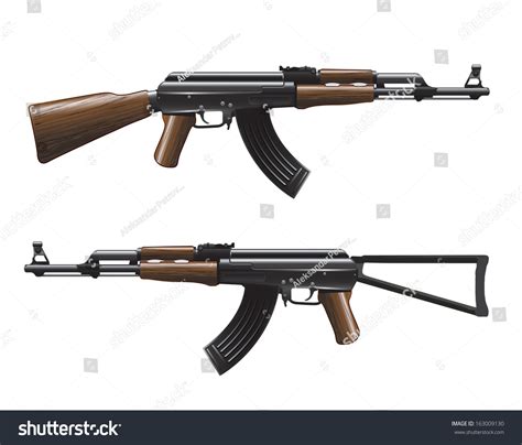 Rifle Ak47 Vector Illustration Stock Vector (Royalty Free) 163009130 ...